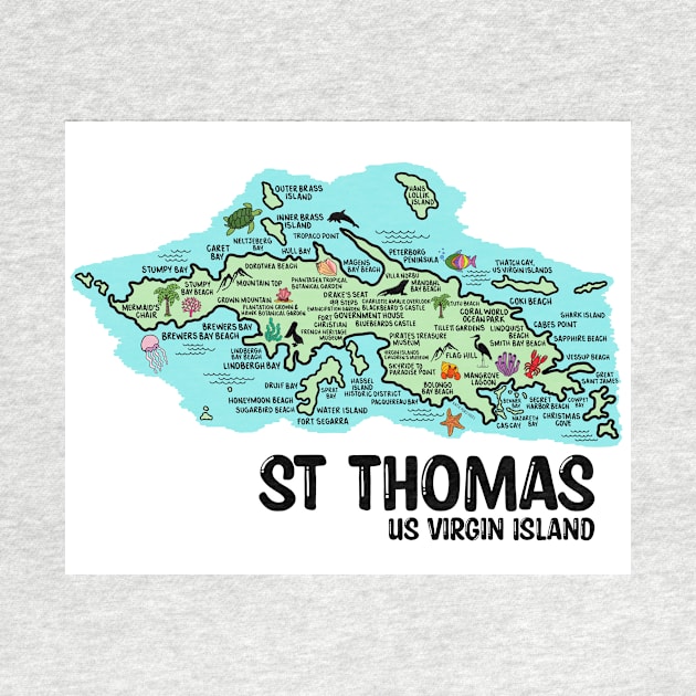 St Thomas Map by fiberandgloss